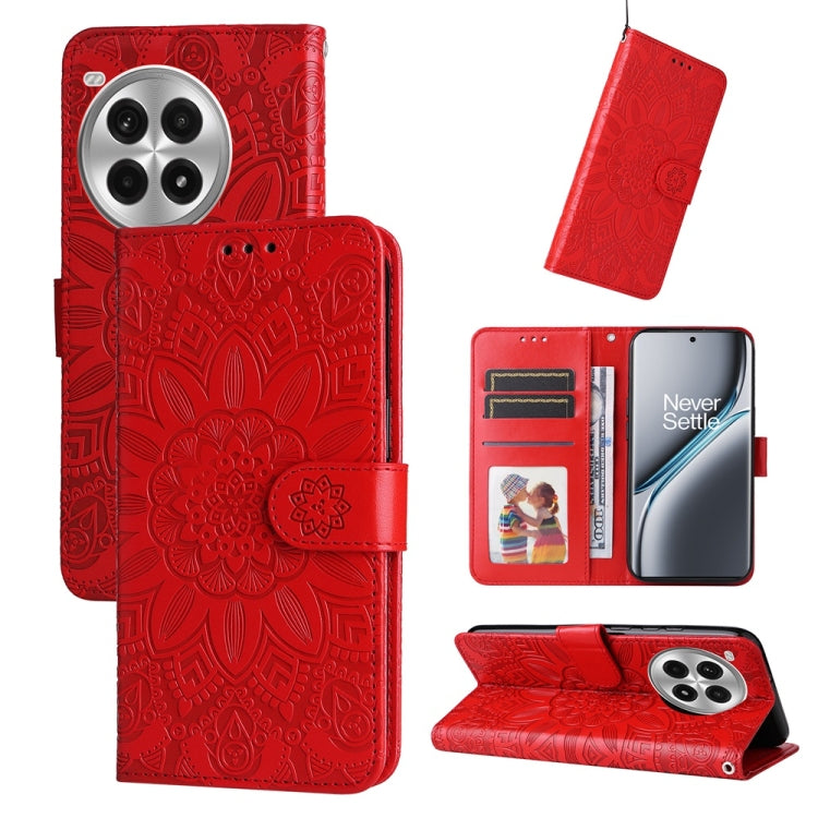 Embossed Sunflower Leather Phone Case, For OnePlus Ace 3 Pro, For OnePlus Nord CE4 Lite, For OnePlus Ace 3V, For OnePlus Nord CE4