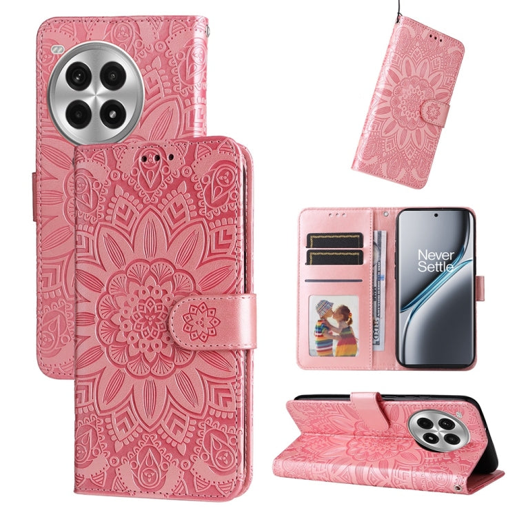 Embossed Sunflower Leather Phone Case, For OnePlus Ace 3 Pro, For OnePlus Nord CE4 Lite, For OnePlus Ace 3V, For OnePlus Nord CE4