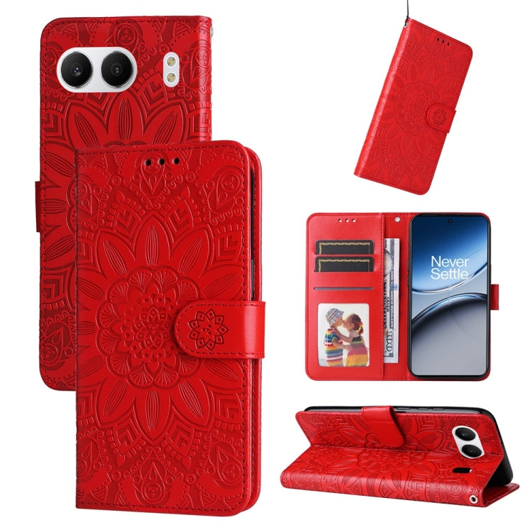 Embossed Sunflower Leather Phone Case, For OnePlus Ace 5 Racing / Nord CE5, For OnePlus 13R / Ace 5 / Ace 5 Pro, For OnePlus 13, For OnePlus Nord 4