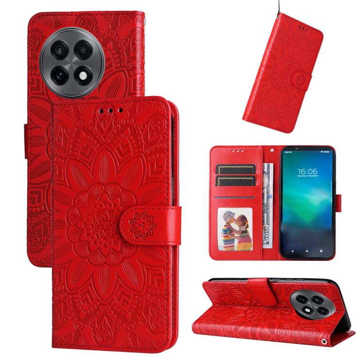 Embossed Sunflower Leather Phone Case, For OnePlus Ace 5 Racing / Nord CE5, For OnePlus 13R / Ace 5 / Ace 5 Pro, For OnePlus 13, For OnePlus Nord 4