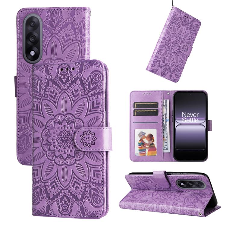 Embossed Sunflower Leather Phone Case, For OnePlus Turbo 6V / Turbo 6, For OnePlus Ace 6 / 15R, For OnePlus 15, For OnePlus Ace 5 Ultra / Nord 5