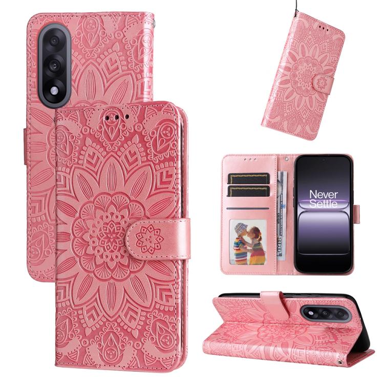 Embossed Sunflower Leather Phone Case, For OnePlus Turbo 6V / Turbo 6, For OnePlus Ace 6 / 15R, For OnePlus 15, For OnePlus Ace 5 Ultra / Nord 5