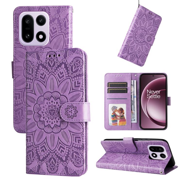 Embossed Sunflower Leather Phone Case, For OnePlus Turbo 6V / Turbo 6, For OnePlus Ace 6 / 15R, For OnePlus 15, For OnePlus Ace 5 Ultra / Nord 5