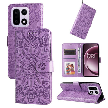 Embossed Sunflower Leather Phone Case, For OnePlus Turbo 6V / Turbo 6, For OnePlus Ace 6 / 15R, For OnePlus 15, For OnePlus Ace 5 Ultra / Nord 5
