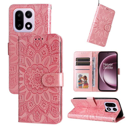 Embossed Sunflower Leather Phone Case, For OnePlus Turbo 6V / Turbo 6, For OnePlus Ace 6 / 15R, For OnePlus 15, For OnePlus Ace 5 Ultra / Nord 5