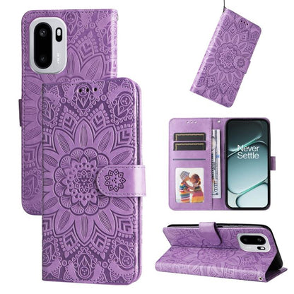 Embossed Sunflower Leather Phone Case, For OnePlus Turbo 6V / Turbo 6, For OnePlus Ace 6 / 15R, For OnePlus 15, For OnePlus Ace 5 Ultra / Nord 5