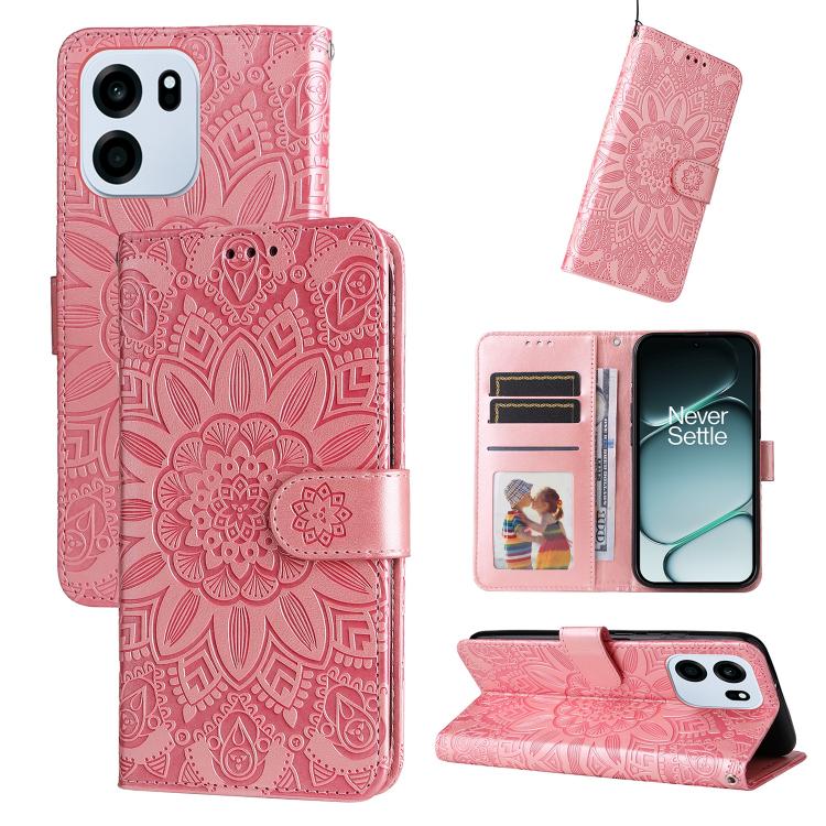 Embossed Sunflower Leather Phone Case, For OnePlus Turbo 6V / Turbo 6, For OnePlus Ace 6 / 15R, For OnePlus 15, For OnePlus Ace 5 Ultra / Nord 5