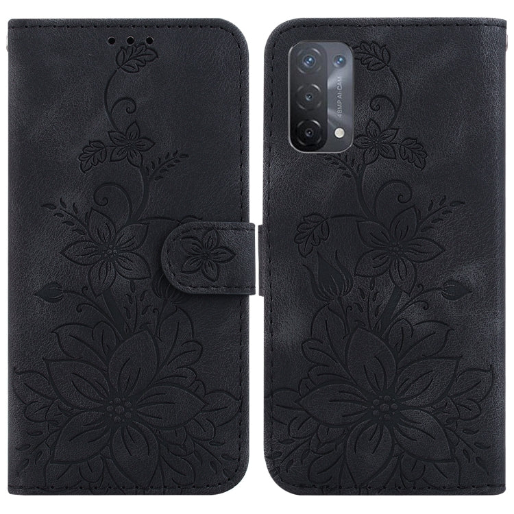 Lily Embossed Leather Phone Case, For OPPO A94 4G / F19 Pro / Reno5 F, For OPPO A94 5G / F19 Pro+ 5G / Reno5 Z, For OPPO A74 5G / A93 5G / A54 5G, For OPPO A74 4G / F19 4G