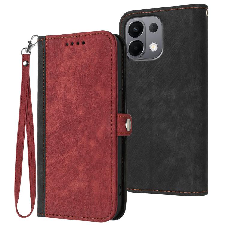 Side Buckle Double Fold Hand Strap Leather Phone Case, For OPPO Find X9 Pro, For OPPO K13 5G, For OPPO Find X8s+, For OPPO Find X8s