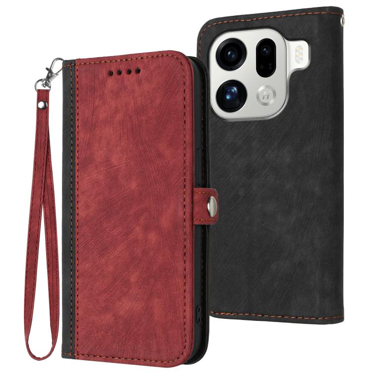Side Buckle Double Fold Hand Strap Leather Phone Case, For OPPO Find X9 Pro, For OPPO K13 5G, For OPPO Find X8s+, For OPPO Find X8s