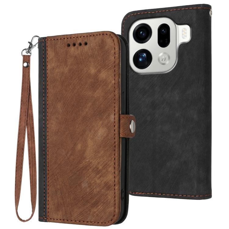 Side Buckle Double Fold Hand Strap Leather Phone Case, For OPPO Find X9 Pro, For OPPO K13 5G, For OPPO Find X8s+, For OPPO Find X8s