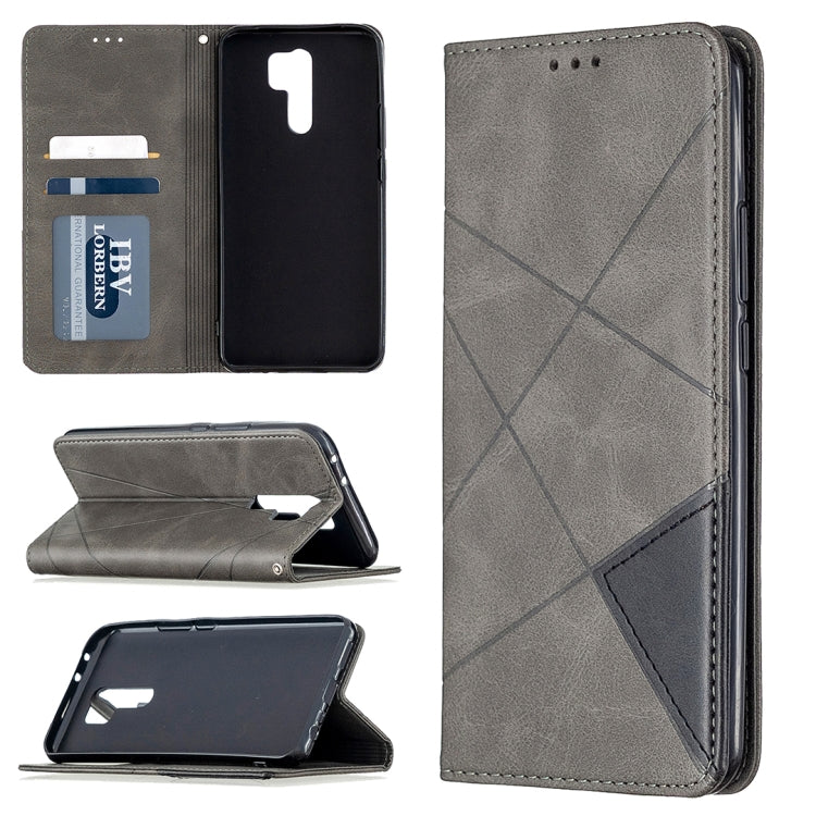 Rhombus Texture Horizontal Flip Magnetic Leather Case with Holder & Card Slots & Wallet, For Huawei Honor 9X Lite, For Xiaomi Redmi 9