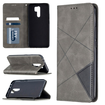 Rhombus Texture Horizontal Flip Magnetic Leather Case with Holder & Card Slots & Wallet, For Huawei Honor 9X Lite, For Xiaomi Redmi 9