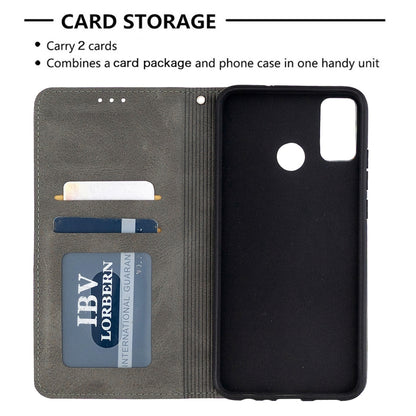 Rhombus Texture Horizontal Flip Magnetic Leather Case with Holder & Card Slots & Wallet, For Huawei Honor 9X Lite, For Xiaomi Redmi 9