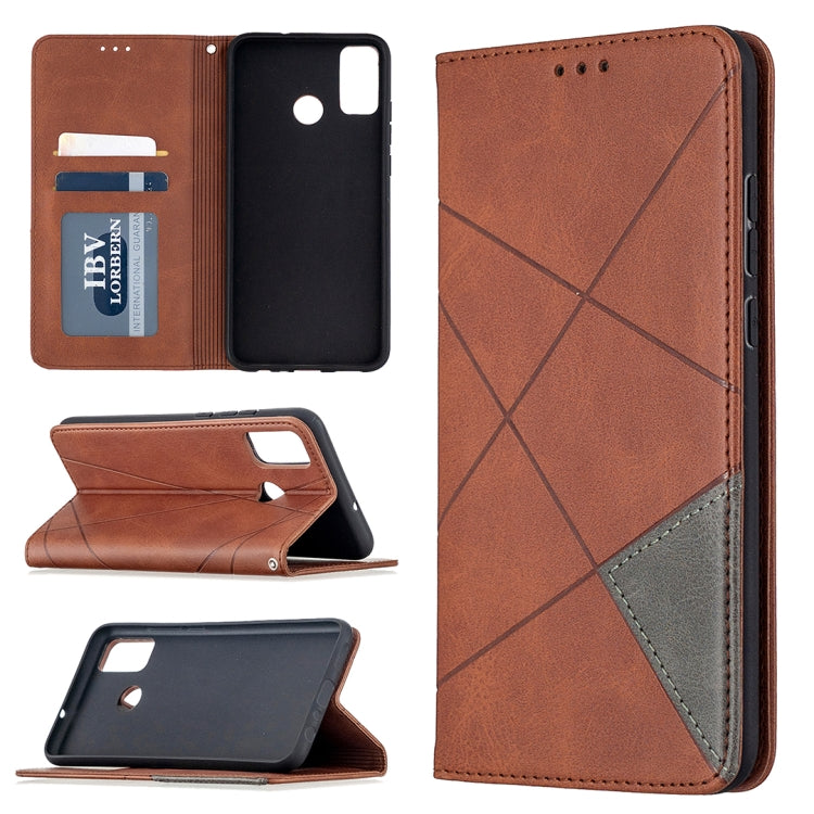 Rhombus Texture Horizontal Flip Magnetic Leather Case with Holder & Card Slots & Wallet, For Huawei Honor 9X Lite, For Xiaomi Redmi 9