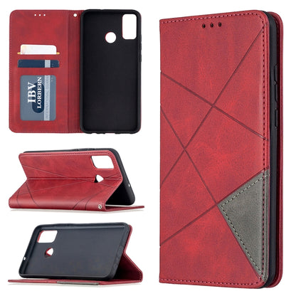 Rhombus Texture Horizontal Flip Magnetic Leather Case with Holder & Card Slots & Wallet, For Huawei Honor 9X Lite, For Xiaomi Redmi 9
