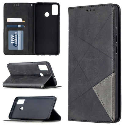 Rhombus Texture Horizontal Flip Magnetic Leather Case with Holder & Card Slots & Wallet, For Huawei Honor 9X Lite, For Xiaomi Redmi 9
