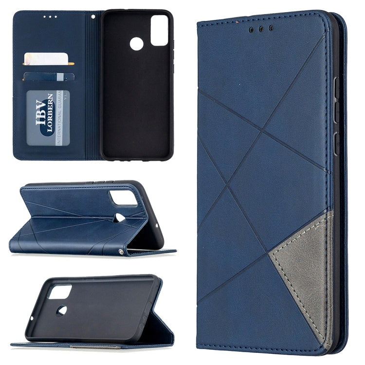 Rhombus Texture Horizontal Flip Magnetic Leather Case with Holder & Card Slots & Wallet, For Huawei Honor 9X Lite, For Xiaomi Redmi 9