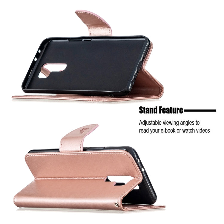Two Butterflies Embossing Pattern Horizontal Flip Leather Case with Holder & Card Slot & Wallet & Lanyard, For Xiaomi Redmi 9, For Huawei Honor 9X Lite
