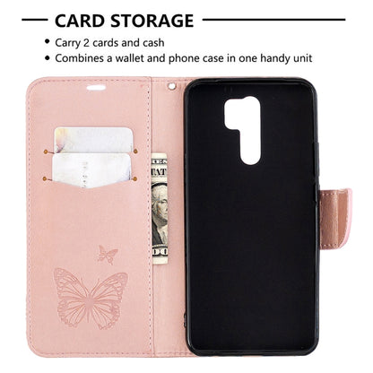 Two Butterflies Embossing Pattern Horizontal Flip Leather Case with Holder & Card Slot & Wallet & Lanyard, For Xiaomi Redmi 9, For Huawei Honor 9X Lite