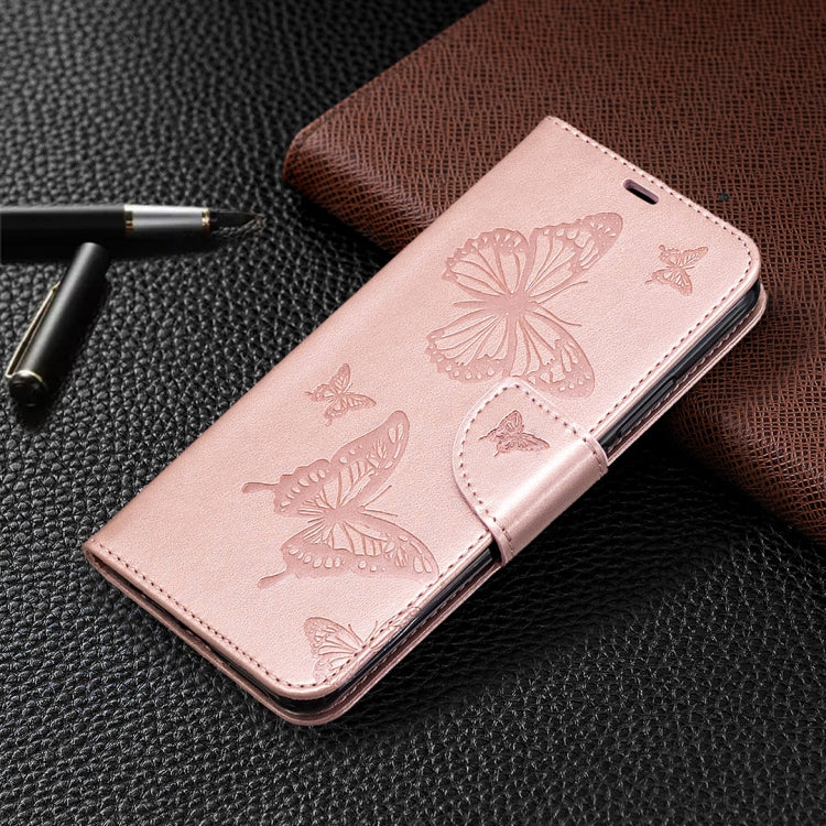 Two Butterflies Embossing Pattern Horizontal Flip Leather Case with Holder & Card Slot & Wallet & Lanyard, For Xiaomi Redmi 9, For Huawei Honor 9X Lite