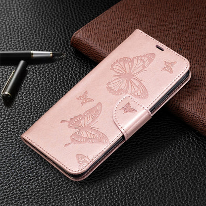 Two Butterflies Embossing Pattern Horizontal Flip Leather Case with Holder & Card Slot & Wallet & Lanyard, For Xiaomi Redmi 9, For Huawei Honor 9X Lite
