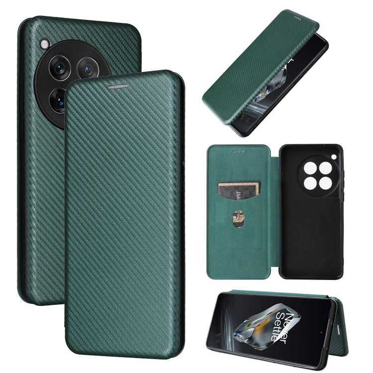 Carbon Fiber Texture Flip Leather Phone Case, For OnePlus Nord CE4 Lite, For OnePlus 12, For OnePlus Nord CE 3