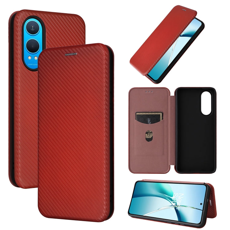 Carbon Fiber Texture Flip Leather Phone Case, For OnePlus Nord CE4 Lite, For OnePlus 12, For OnePlus Nord CE 3