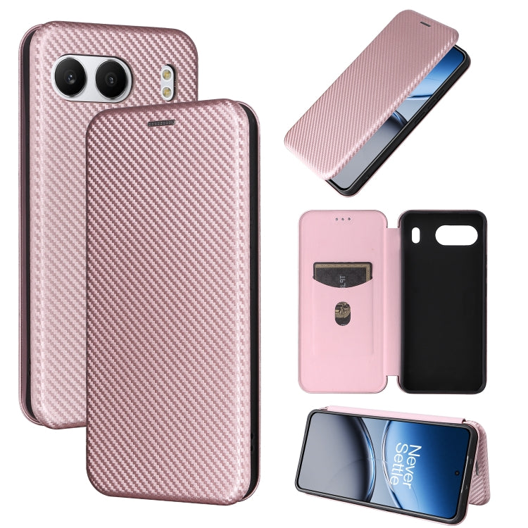 Carbon Fiber Texture Flip Leather Phone Case, For OnePlus 13T, For OnePlus Ace 5 Pro, For OnePlus 13, For OnePlus Nord 4 5G