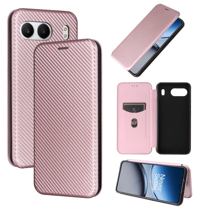 Carbon Fiber Texture Flip Leather Phone Case, For OnePlus 13T, For OnePlus Ace 5 Pro, For OnePlus 13, For OnePlus Nord 4 5G