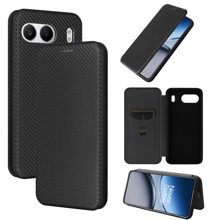 Carbon Fiber Texture Flip Leather Phone Case, For OnePlus 13T, For OnePlus Ace 5 Pro, For OnePlus 13, For OnePlus Nord 4 5G