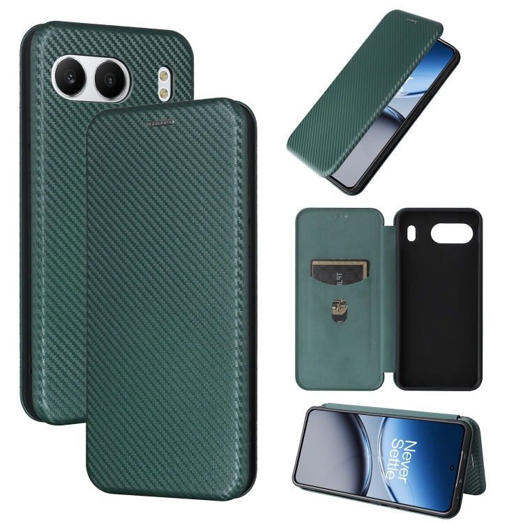 Carbon Fiber Texture Flip Leather Phone Case, For OnePlus 13T, For OnePlus Ace 5 Pro, For OnePlus 13, For OnePlus Nord 4 5G