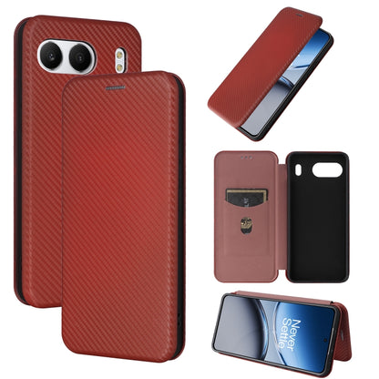 Carbon Fiber Texture Flip Leather Phone Case, For OnePlus 13T, For OnePlus Ace 5 Pro, For OnePlus 13, For OnePlus Nord 4 5G