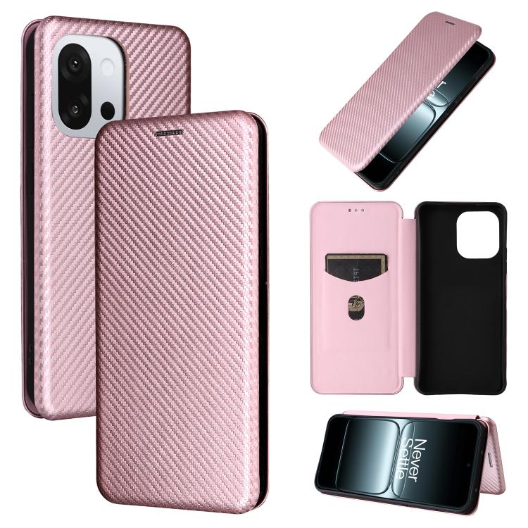 Carbon Fiber Texture Flip Leather Phone Case, For OnePlus 13T, For OnePlus Ace 5 Pro, For OnePlus 13, For OnePlus Nord 4 5G