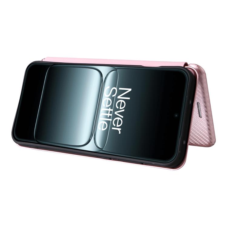 Carbon Fiber Texture Flip Leather Phone Case, For OnePlus 13T, For OnePlus Ace 5 Pro, For OnePlus 13, For OnePlus Nord 4 5G