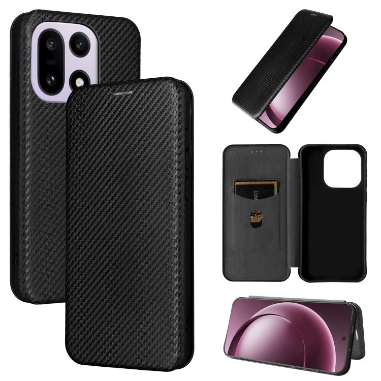 Carbon Fiber Texture Flip Leather Phone Case, For OnePlus 15T, For OnePlus Turbo 6, For OnePlus Ace 6, For OnePlus 15
