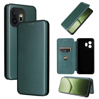 Carbon Fiber Texture Flip Leather Phone Case, For OnePlus 15T, For OnePlus Turbo 6, For OnePlus Ace 6, For OnePlus 15