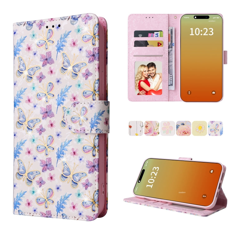 Bronzing Painting RFID Leather Case, For iPhone 16, For iPhone 15 Pro Max, For iPhone 15 Pro, For iPhone 15 Plus