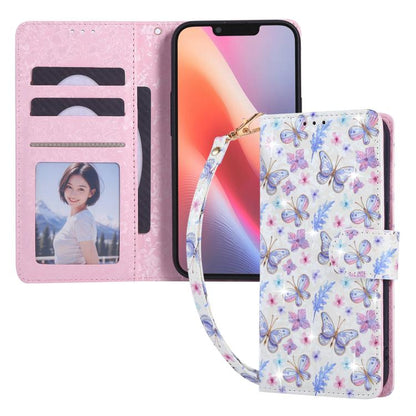 Bronzing Painting RFID Leather Case, For iPhone 16e, For iPhone 16 Pro Max, For iPhone 16 Pro, For iPhone 16 Plus