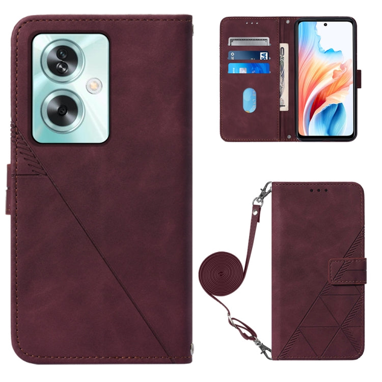 Crossbody 3D Embossed Flip Leather Phone Case, For OPPO A11s 4G, For OPPO A92s 5G, For OPPO A79 5G