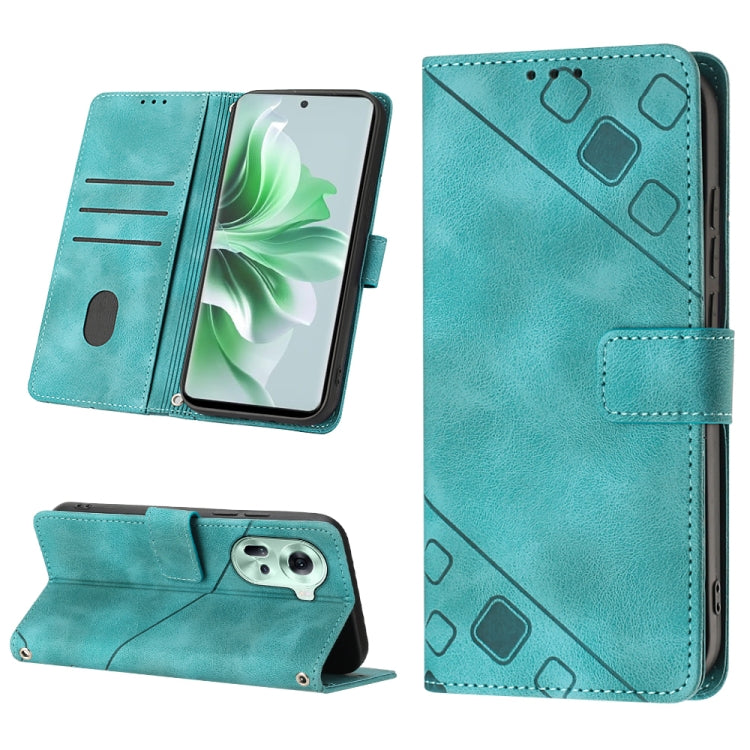 Skin-feel Embossed Leather Phone Case, For OPPO Find X7, For OPPO Reno11 5G Global, For OPPO Reno11 Pro 5G Global, For OPPO Find X7 Ultra
