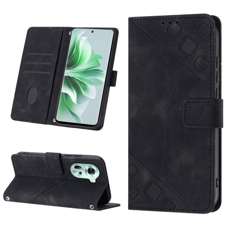 Skin-feel Embossed Leather Phone Case, For OPPO Find X7, For OPPO Reno11 5G Global, For OPPO Reno11 Pro 5G Global, For OPPO Find X7 Ultra