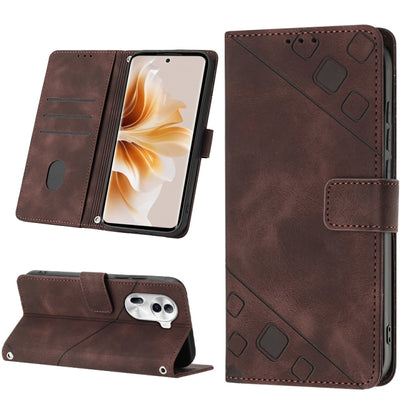Skin-feel Embossed Leather Phone Case, For OPPO Find X7, For OPPO Reno11 5G Global, For OPPO Reno11 Pro 5G Global, For OPPO Find X7 Ultra
