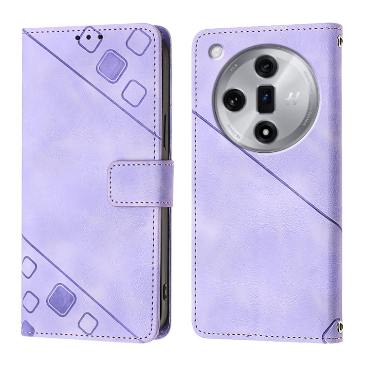 Skin-feel Embossed Leather Phone Case, For OPPO Find X7, For OPPO Reno11 5G Global, For OPPO Reno11 Pro 5G Global, For OPPO Find X7 Ultra