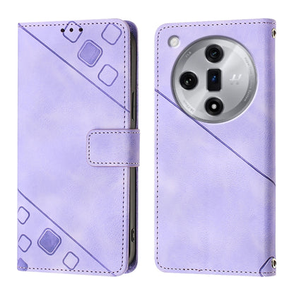 Skin-feel Embossed Leather Phone Case, For OPPO Find X7, For OPPO Reno11 5G Global, For OPPO Reno11 Pro 5G Global, For OPPO Find X7 Ultra