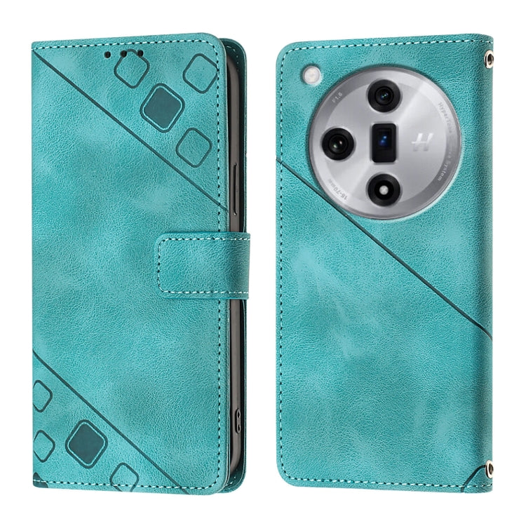 Skin-feel Embossed Leather Phone Case, For OPPO Find X7, For OPPO Reno11 5G Global, For OPPO Reno11 Pro 5G Global, For OPPO Find X7 Ultra