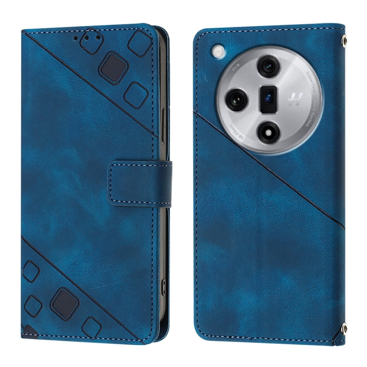 Skin-feel Embossed Leather Phone Case, For OPPO Find X7, For OPPO Reno11 5G Global, For OPPO Reno11 Pro 5G Global, For OPPO Find X7 Ultra