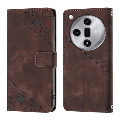 Skin-feel Embossed Leather Phone Case, For OPPO Find X7, For OPPO Reno11 5G Global, For OPPO Reno11 Pro 5G Global, For OPPO Find X7 Ultra