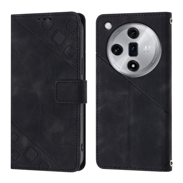 Skin-feel Embossed Leather Phone Case, For OPPO Find X7, For OPPO Reno11 5G Global, For OPPO Reno11 Pro 5G Global, For OPPO Find X7 Ultra