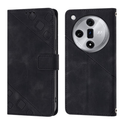 Skin-feel Embossed Leather Phone Case, For OPPO Find X7, For OPPO Reno11 5G Global, For OPPO Reno11 Pro 5G Global, For OPPO Find X7 Ultra